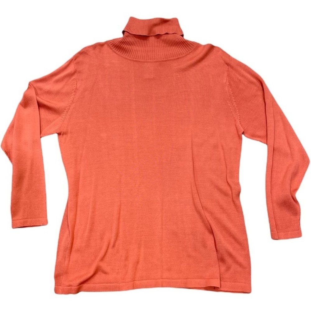 Vintage Joseph A Silk Turtleneck Salmon Size M